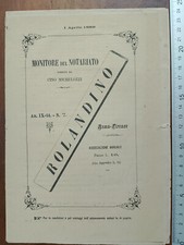 ROLANDINO - MONITORE DEL NOTARIATO 1889 N°7 CINO MICHELOZZI - NOTAIO - NOTARILE