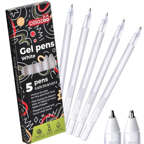Set penne gel - 5, bianche