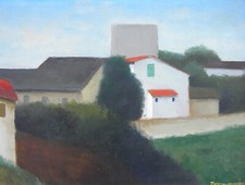 Nino TIRINNANZI (Greve in Chianti 1923–2002) Paesaggio con case cm 30x40 1959