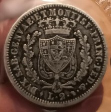 2 Lire 1828 Torino, Carlo Felice, Molto Rara R2, Perizia BB, Rif. 1652