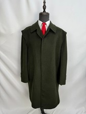 Cappotto uomo vintage originale Tiroler Loden lana verde scuro taglia US 50R 52R