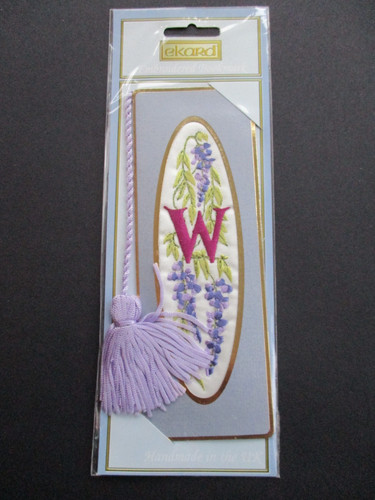 Embroidered bookmark initial - embroidered,