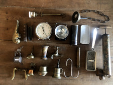 Stock 20 oggetti antichi in metallo ottone, latta  (DDT, rubinetto etc)