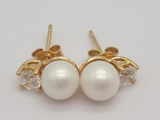Orecchini perle zirconi oro