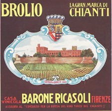 PUBBLICITA' 1927 BROLIO CHIANTI RICASOLI FIRENZE SIENA CASTELLO VINO ARALDICA