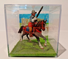 ARCHIBUGIERE A CAVALLO  SOLDATINO DI PIOMBO DE AGOSTINI IN DIORAMA