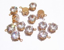 10pz charms ciondoli in ottone con zircone colore oro chiaro 10x9mm bijoux