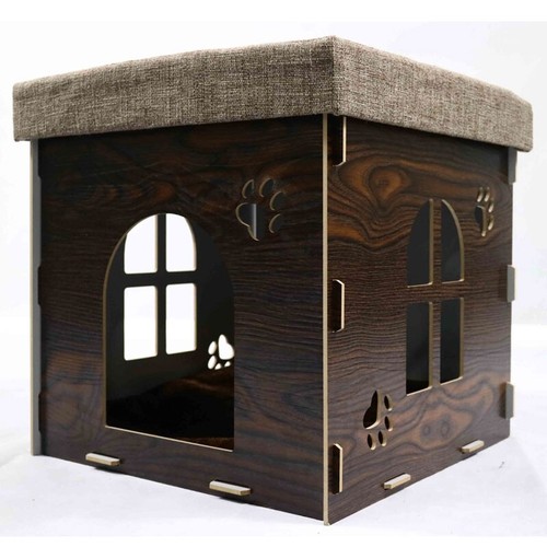 Cuccia cane legno con cuscino - cuccia,