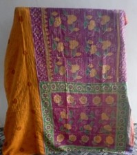 Coperta Vintage Patchwork Kantha Fatto A Mano In Cotone