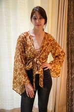 Top avvolgente pura seta