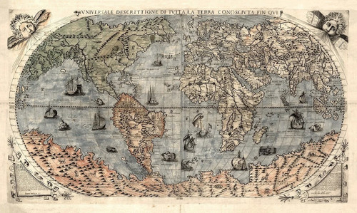 Stampa antica mappa del mondo