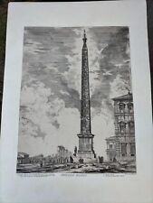 PIRANESI GIOVANNI STAMPA INCISIONE GRAFICA VEDUTA DELL'OBELISCO EGIZIO 50X70 CM.