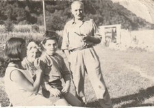 B1 -   Foto Photo Fotografia Anni 70 - Gruppo Famiglia su panchina con bambini