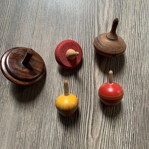 Lotto trottole legno - lotto, 5