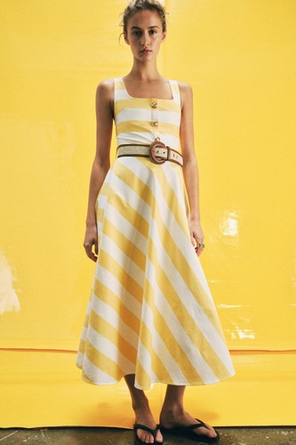 Zara 2026 abito midi righe - zara, a