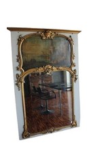 Caminiera francese Luigi XV – Seconda metà '700, specchiera con olio su tela