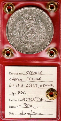 Lire 1827 periziato - lire,