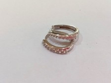 Orecchini anellina donna/ragazza oro bianco 18 kt 750 % con zirconi bianchi