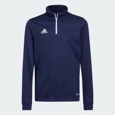 Giacca sportiva Adidas Entrada 22 bambino calcio allenamento pista bambini blu navy