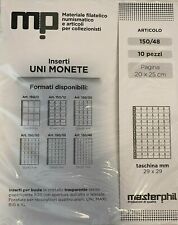 INSERTI PAGINE BORDO RINFORZATO FOGLI X ALBUM PORTA MONETE A48 TASCHE MASTERPHIL