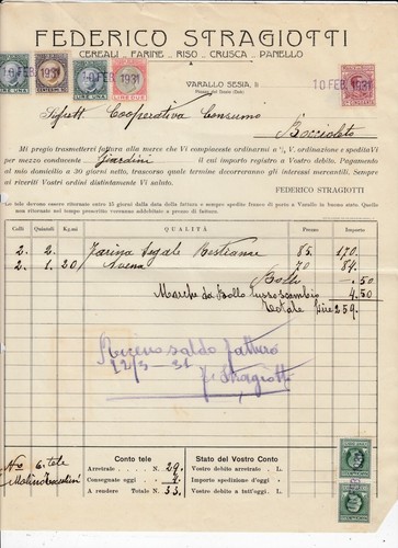 Fattura varallo sesia cereali - varallo,