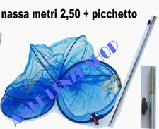 nassa pesca rete porta pesci metri 2,50  retino trota lago + picchetto  palo