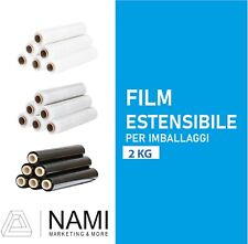 FILM IMBALLAGGIO ESTENSIBILE MANUALE TRASPARENTE/BIANCO/NERO 23 micron 6 rotoli