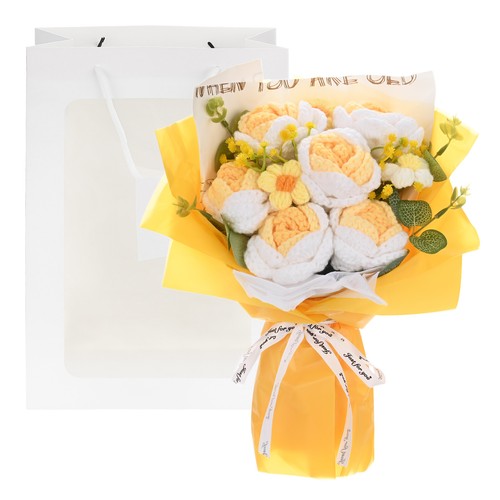 Mazzo fiori uncinetto rose - mazzo, 6