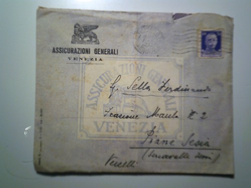 Busta viaggiata assicurazioni - busta, "assicurazioni