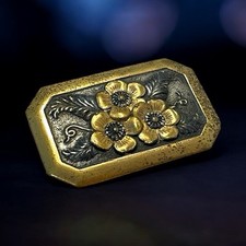 Antica Spilla Art Déco Anni 20 Gioiello D’epoca Ottagonale Floreale