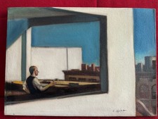 EDWARD HOPPER dipinto olio su tela, vintage timbrato firmato
