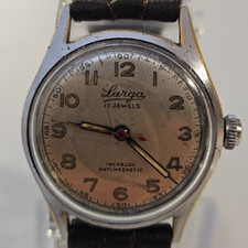 Orologio Uomo Antico "LARGA" Vintage Militare "Swiss Bourquard SA" 17Js In House