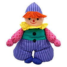 Sigikid Clown bambola peluche personaggio Arlecchino 38 cm colorato capelli rossi vintage da collezione