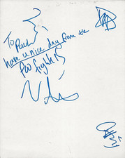 Foo Fighters VERO cartoncino firmato a mano 8x10 JSA LOA autografato Grohl Hawkins +