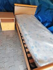 Letto singolo con cassetti estraibili rete in doghe materasso e comodino