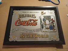 Vintage Coca-Cola Wall Hanging Advertising Mirror Framed Coca Cola Coke