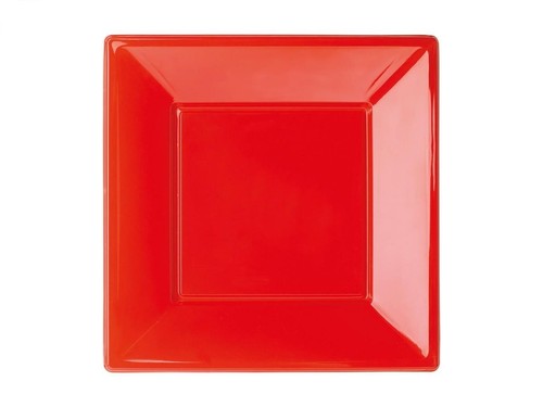 Piatto quadrato fondo rosso - quadrato,