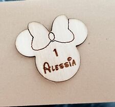 10x segnaposto personalizzato sagoma minnie in legno con nome per bomboniera 