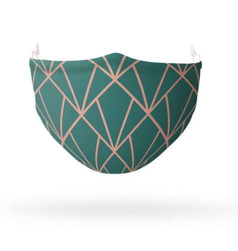 Maschera viso geometrica teal - maschera,