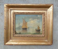 Dipinto olio su tela marina primo 800 XIX secolo prima tela