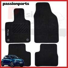 TAPPETI FIAT 500E 500 ELETTRICA IN MOQUETTE CON RICAMO E 2 FISSAGGI 4 PEZZI