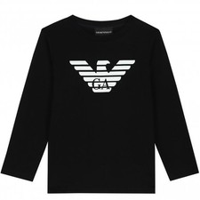 Top nero con logo Emporio Armani Junior ragazzo - 6 anni