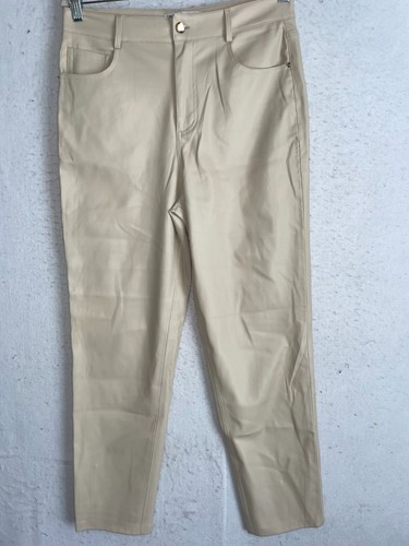 Pantalone zara ecopelle panna - ecopelle,