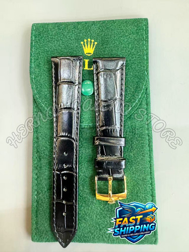 Hot black leather band 16mm - black, 20-16mm