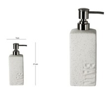 z Dispenser Porta Sapone Liquido Portasapone Ceramica Bianca Granito 10355 dfh