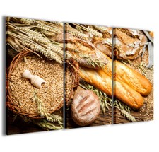 Stampe su tela 3pz.120x90cm Pane 001 Quadri Moderni Arredamento Panificio Stampa