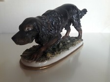 Porcellana Capodimonte Volta setter irlandese nero Porcelain black Irish setter