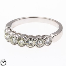 Anello veretta Riviera in oro bianco 18 Kt 750 con diamanti 1,40 ct -1079/ST-