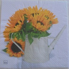 QUATTRO TOVAGLIOLI PER DECOUPAGE - FANTASIA ANNAFFIATOIO CON GIRASOLI