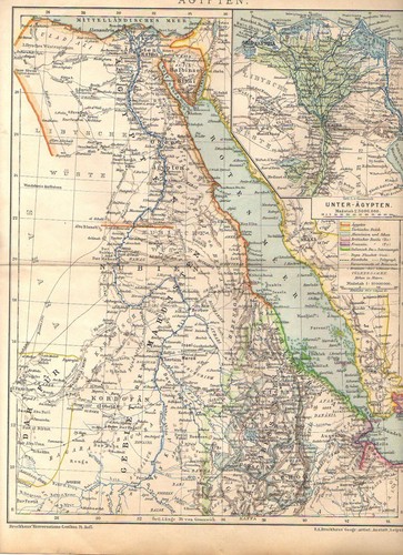 1897 antica mappa - 1897, egitto